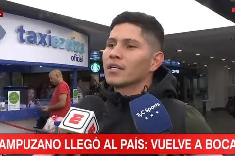 Campuzano llegó a Argentina para volver a sumarse a Boca: "Hablé con Almirón"
