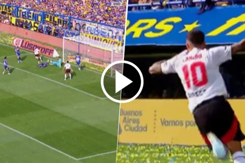 VIDEO | El gol de Manuel Lanzini para River ante Boca para abrir el Superclásico