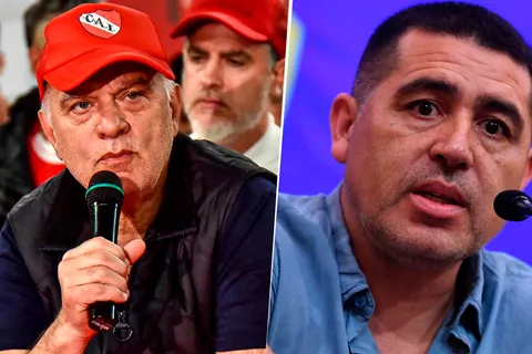 Néstor Grindetti y Juan Román Riquelme, presidentes de Independiente y Boca