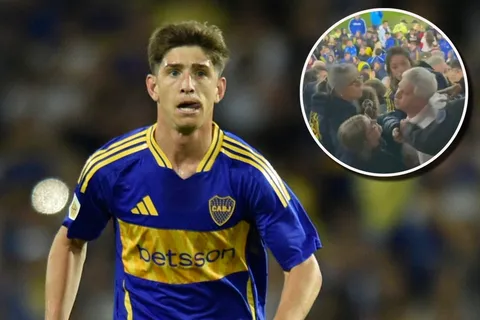 El padre de Belmonte discutió con hinchas de Boca en la tribuna