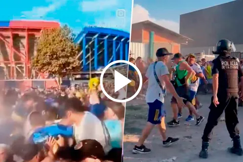 VIDEO | Incidentes entre hinchas de Boca y la policía antes del partido con Sarmiento