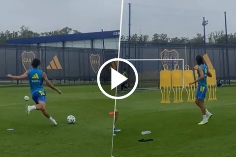 VIDEO | El gol de tiro libre de Edinson Cavani en una práctica idéntico al de Sportivo Trinidense