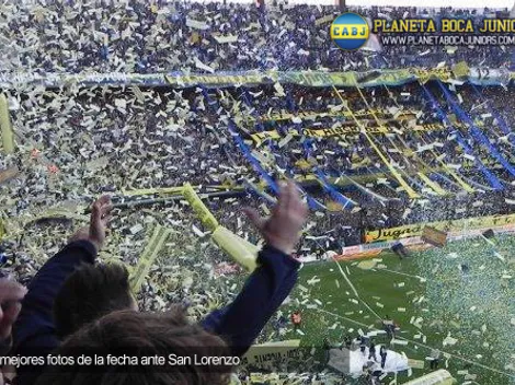 La hinchada ante San Lorenzo, en fotos