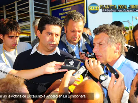 Macri, junto a Angelici en La Bombonera