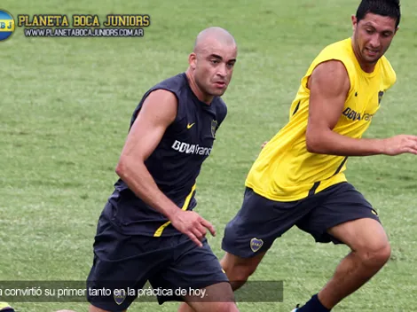 Primer gol de Silva en el entrenamiento de hoy