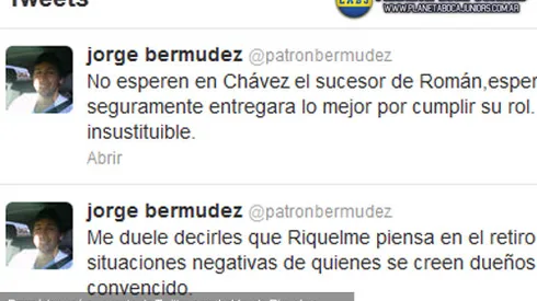 Bermúdez: "Riquelme piensa en el retiro"