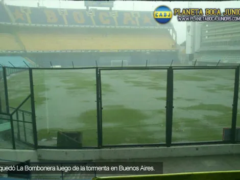 La Bombonera, bajo el diluvio