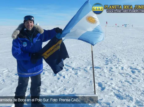 Boca es Mundial: la camiseta en el Polo Sur