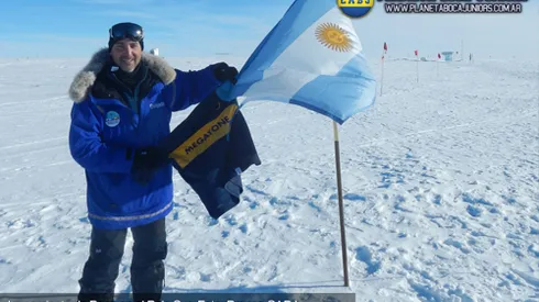 Boca es Mundial: la camiseta en el Polo Sur