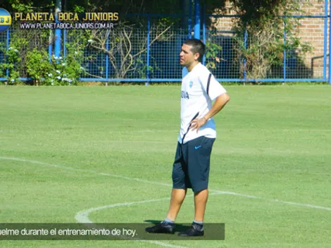 Riquelme realizó su primera práctica de fútbol
