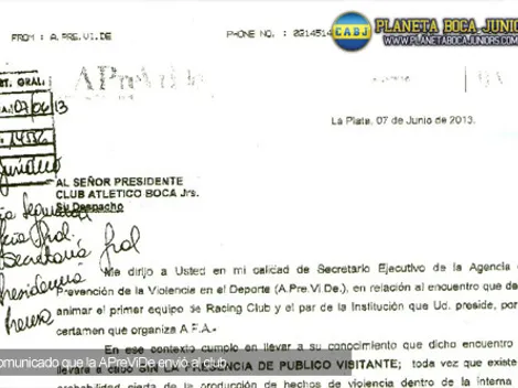 Devolución del dinero por las entradas vs Racing