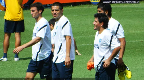 Riquelme, junto al grupo