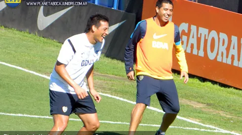 Riquelme, junto al grupo