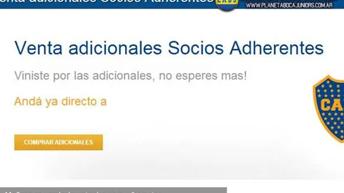 Venta de 4500 generales para socios adherentes