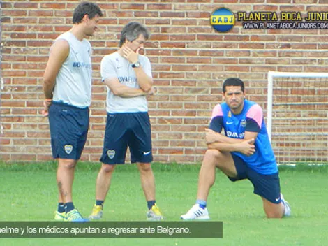 Riquelme volvió a trabajar con pelota