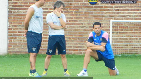 Riquelme volvió a trabajar con pelota