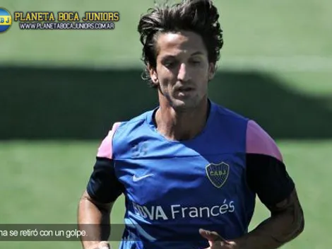 Grana se retiró de la práctica con un golpe