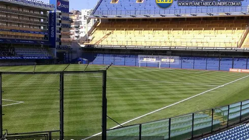 Cambio en el dibujo del césped de La Bombonera