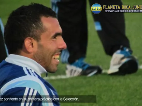 Tevez feliz en la Selección