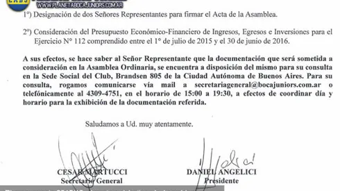 A las 19, Asamblea por el presupuesto 2015/16