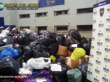 Salieron los primeros camiones y La Bombonera sigue recibiendo donaciones