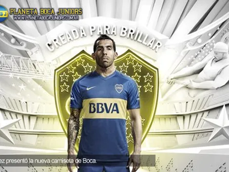 Tevez presentó la nueva camiseta de Boca