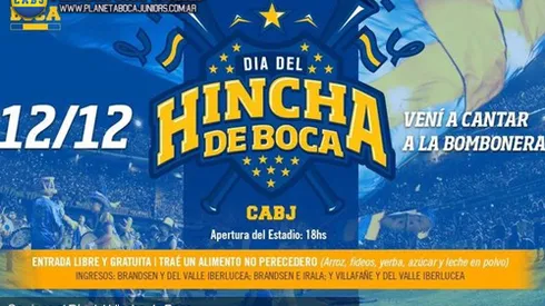 Este sábado, Día del Hincha en La Bombonera