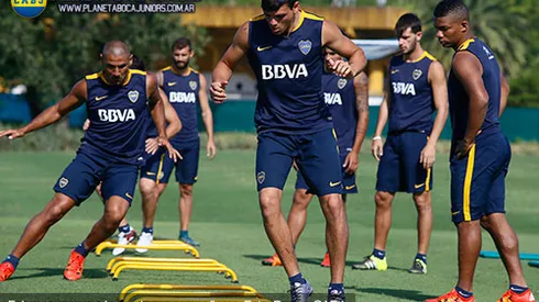 Mientras tanto, en Ezeiza entrenaron