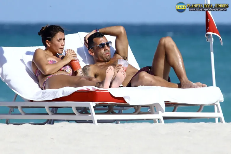Tevez en Miami. Foto: Diario Olé.