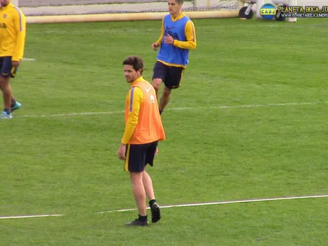 Gago entrenó con la Reserva de Boca