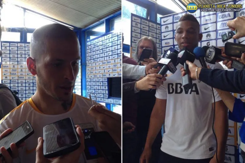 Fabra y Benedetto dieron sus sensaciones tras el entrenamiento. Foto: Prensa C.A.B.J