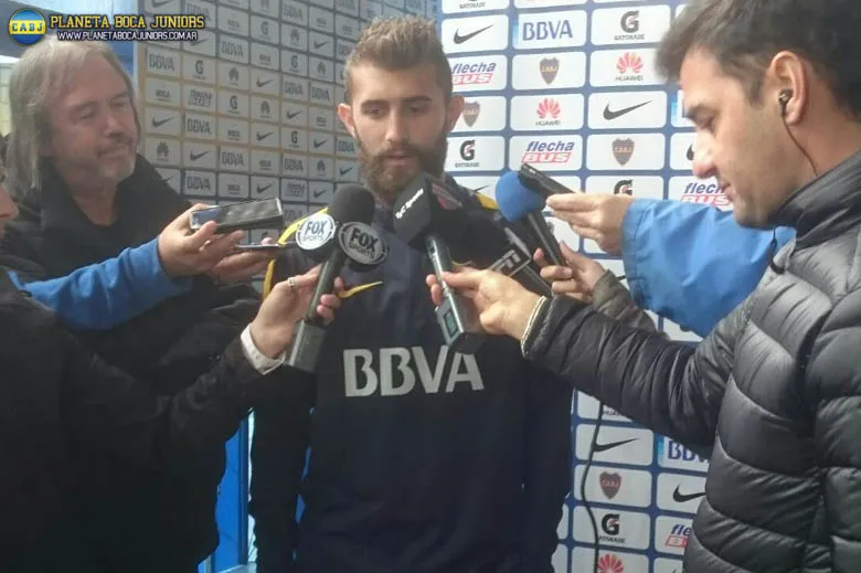 Gino, ante los periodistas.