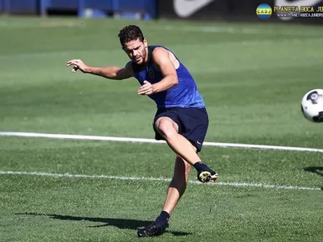 Tremendo pase de Gago en el entrenamiento