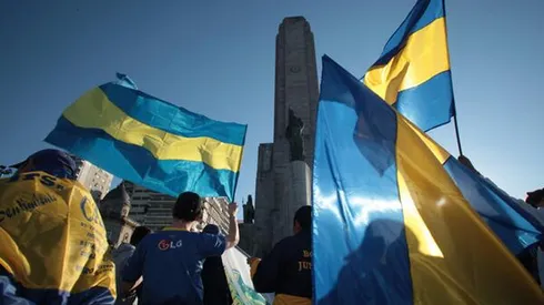 Un grupo de hinchas de Boca hizo una bandera genial