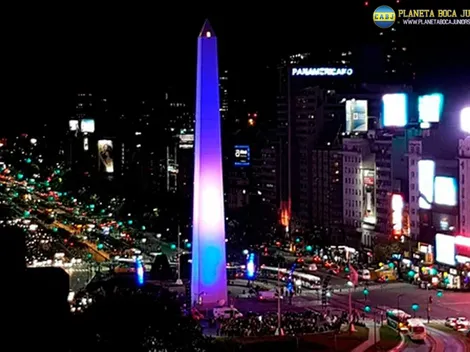 El Obelisco, ¿con los colores de Boca?