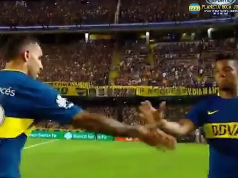 El curioso saludo entre Tevez y Fabra