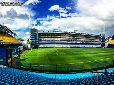 Palco azul y oro en la Bombonera