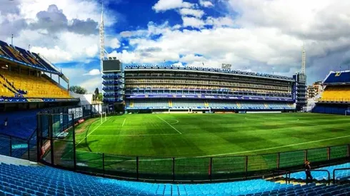 Palco azul y oro en la Bombonera
