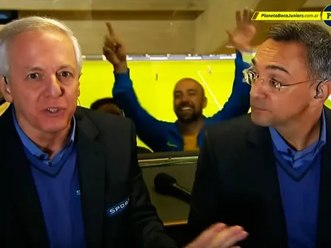 Está loco: un hincha de Boca interrumpió una transmisión brasileña en La Bombonera