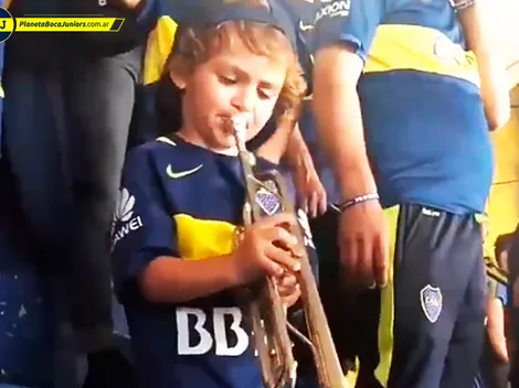 Desde la cuna: un niño trompetista en La Bombonera