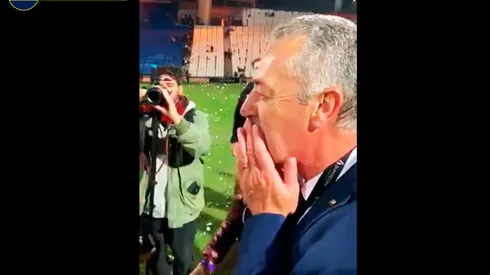 Videollamada de campeón: Alfaro, emocionado en los festejos