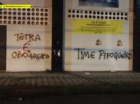 Pintadas en Santos antes del partido con Boca: "Se acabó la paz"