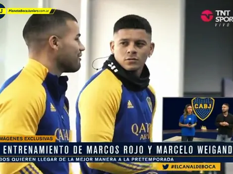Video: Marcos Rojo y “Chelo” Weigandt ya se entrenan en Boca