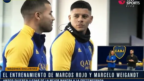 Video: Marcos Rojo y “Chelo” Weigandt ya se entrenan en Boca