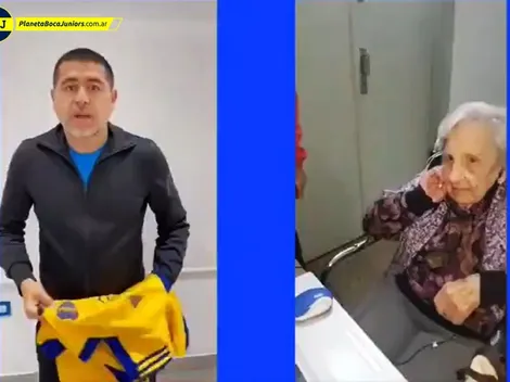 Román y un emotivo regalo a una señora que cumplió 104 años