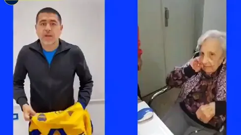 Román y un emotivo regalo a una señora que cumplió 104 años