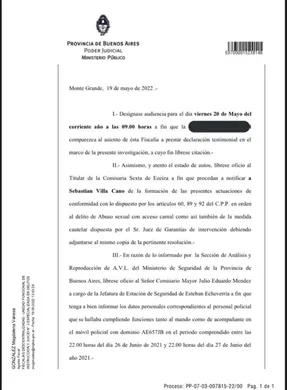 Sebastián Villa, imputado.