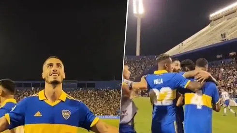 Gol de Figal y un gesto que generó el enojo de los locales. Foto: Captura