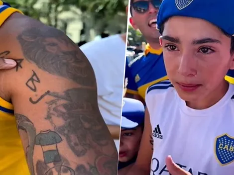 Locura en Córdoba: un hincha con todo el cuerpo tatuado de Boca y la emoción de un niño por Zeballos