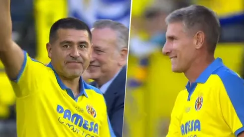 Riquelme y Palermo, juntos otra vez. Foto: Captura